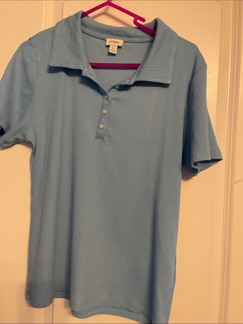 J. Crew Women’s Sky Blue Ribbed Polo